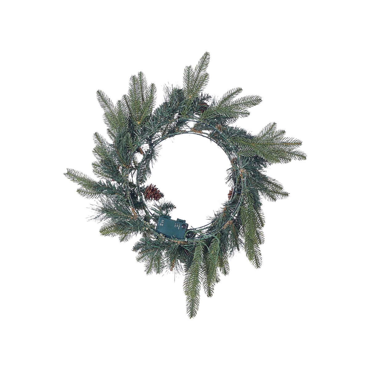 Wianek świąteczny ze światełkami 50 cm zielony WHITEHORN