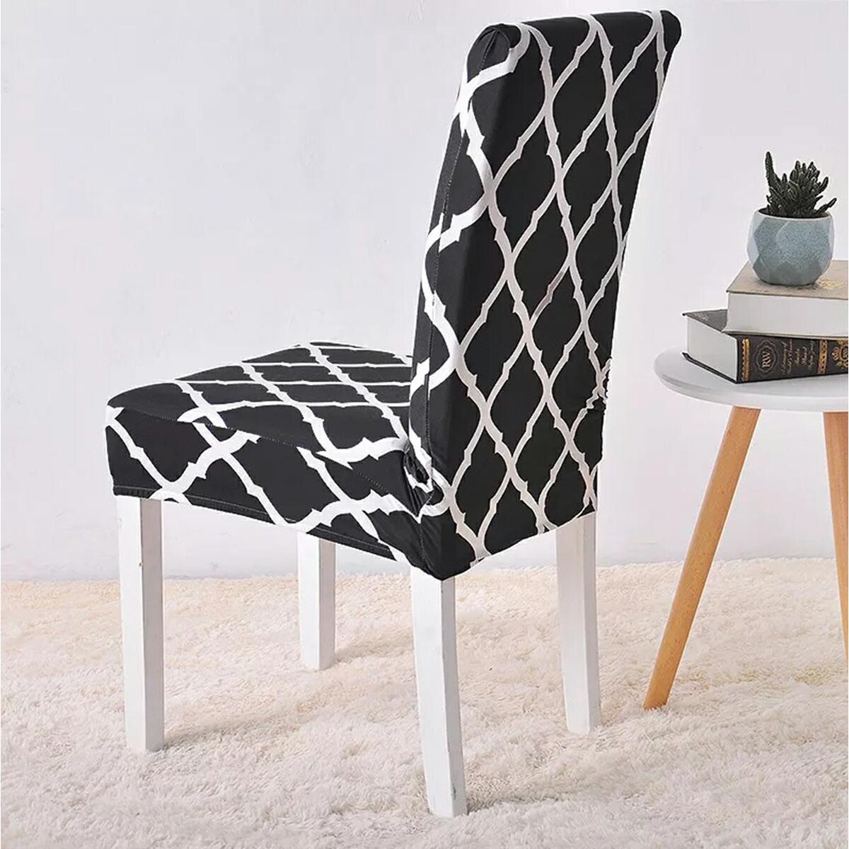 pokrowiec na krzesło czarny romby