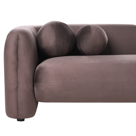 Sofa dla 3 osób LEIREN Welur Ciemnobrązowy