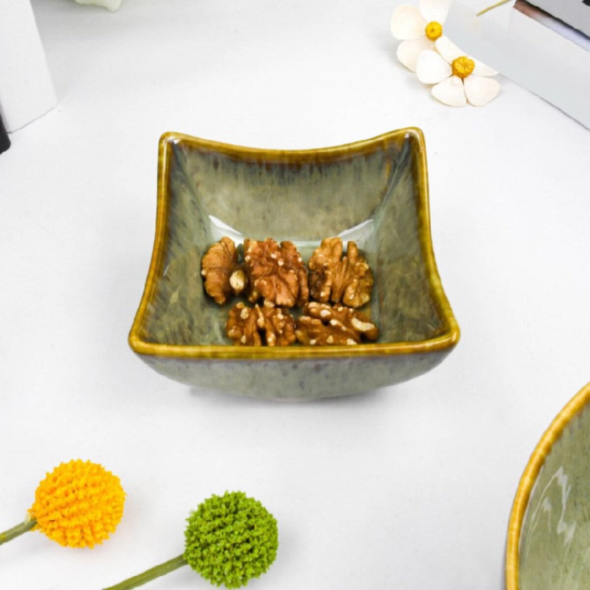 miseczka do dipów i przekąsek limon verde 3 9x9x5,4 zielona kwardatowa