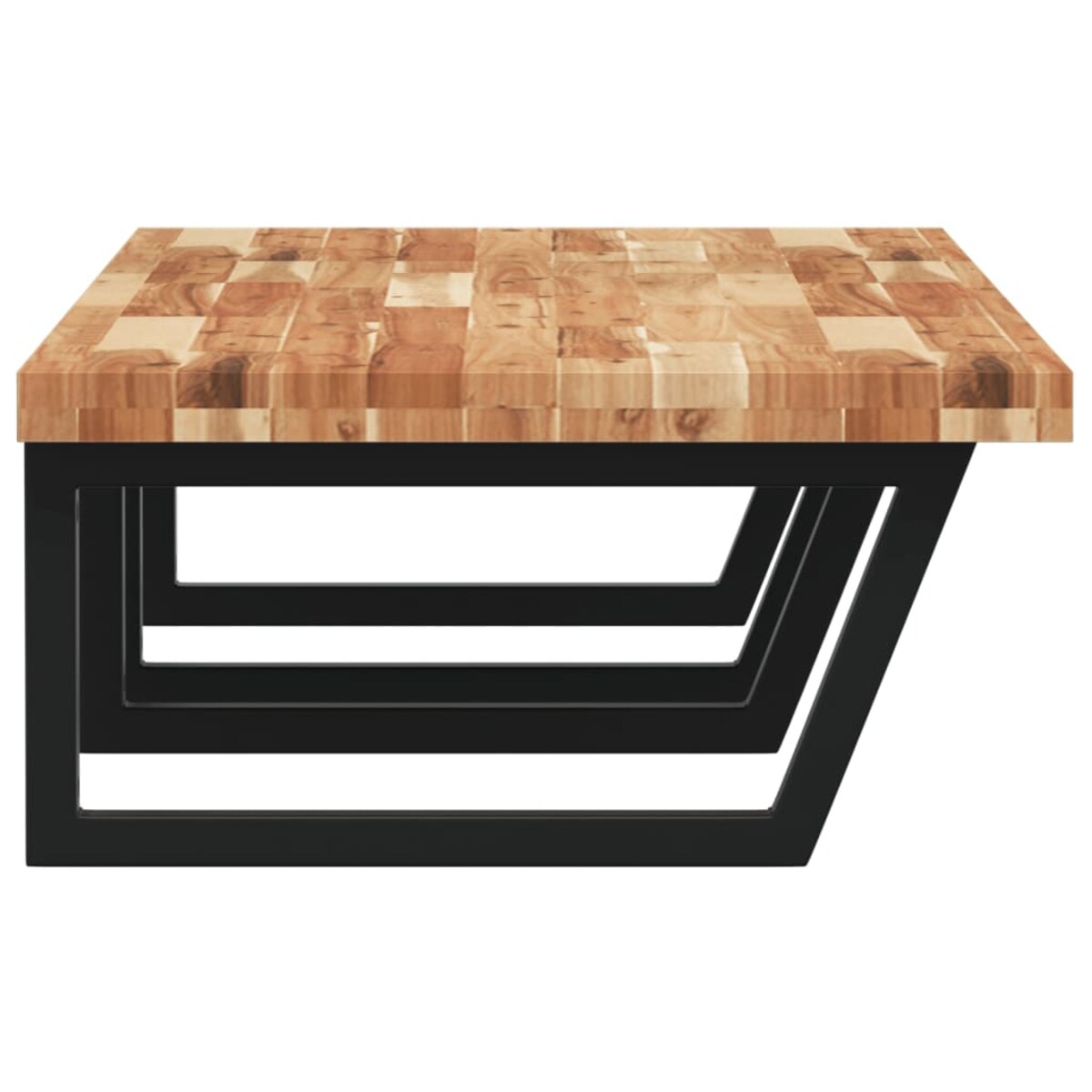 vidaXL Półka ścienna pod umywalkę, stal i lite drewno akacjowe