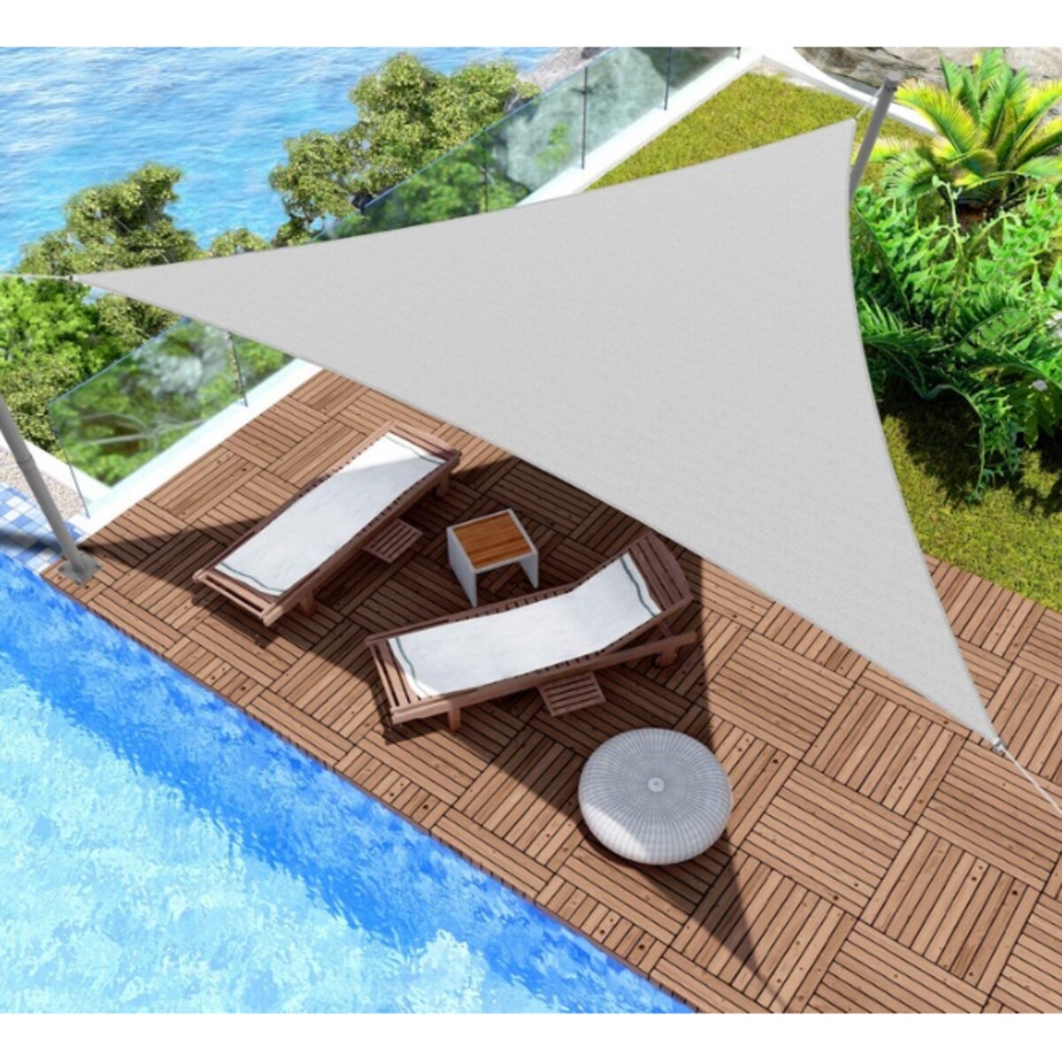 Żagiel Przeciwsłoneczny Ogrodowy Wodoodporny 3X3X3 M Zacieniacz Biały