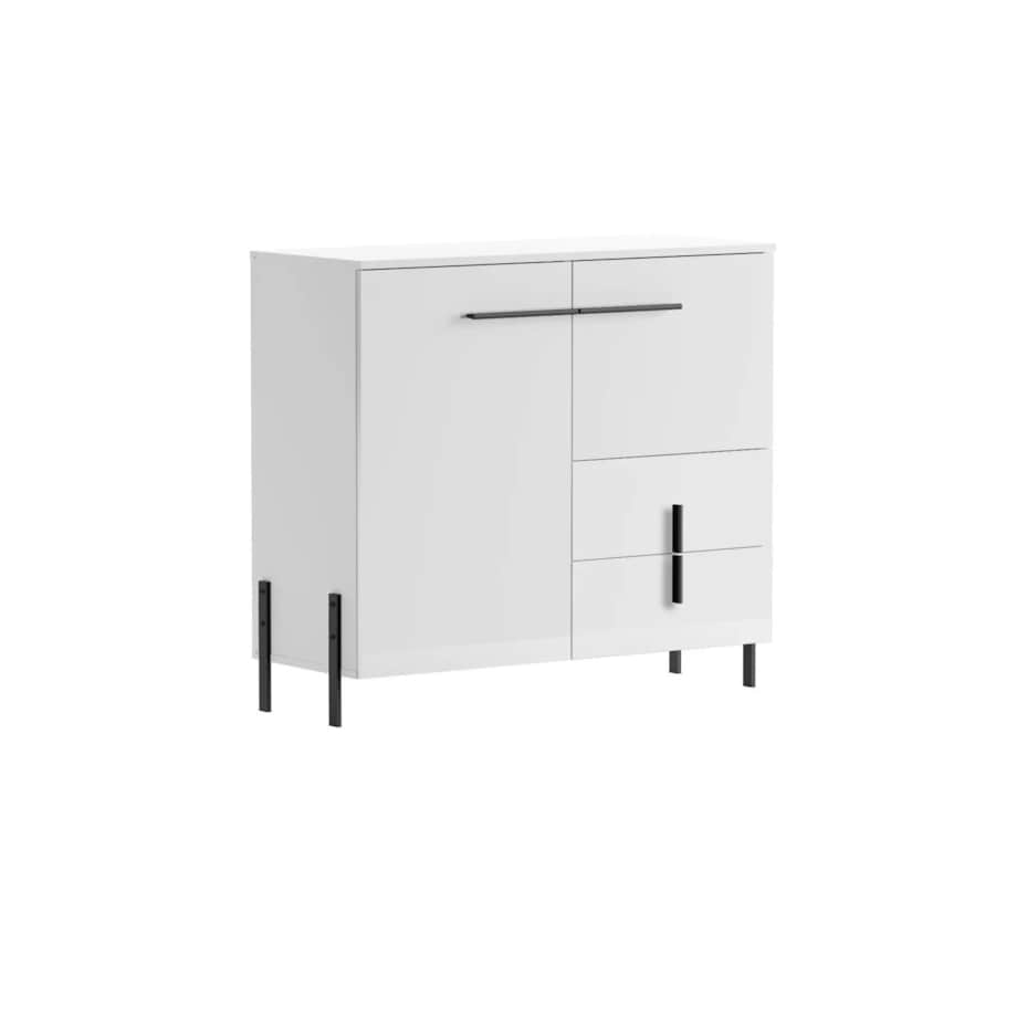 Komoda JUSTINE 100 2D2S biała/biały połysk