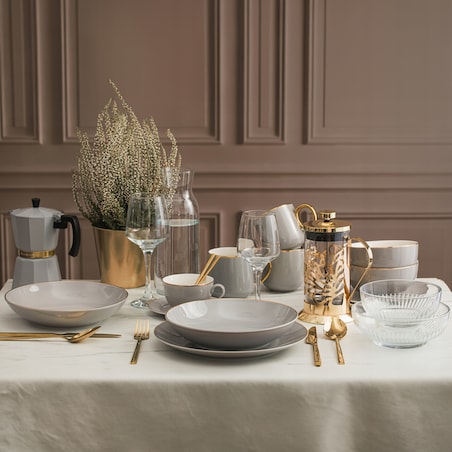 DZBANEK SZKLANY ZŁOTY Z ZAPARZACZEM na zioła herbatę TŁOK ręczny 600 ml