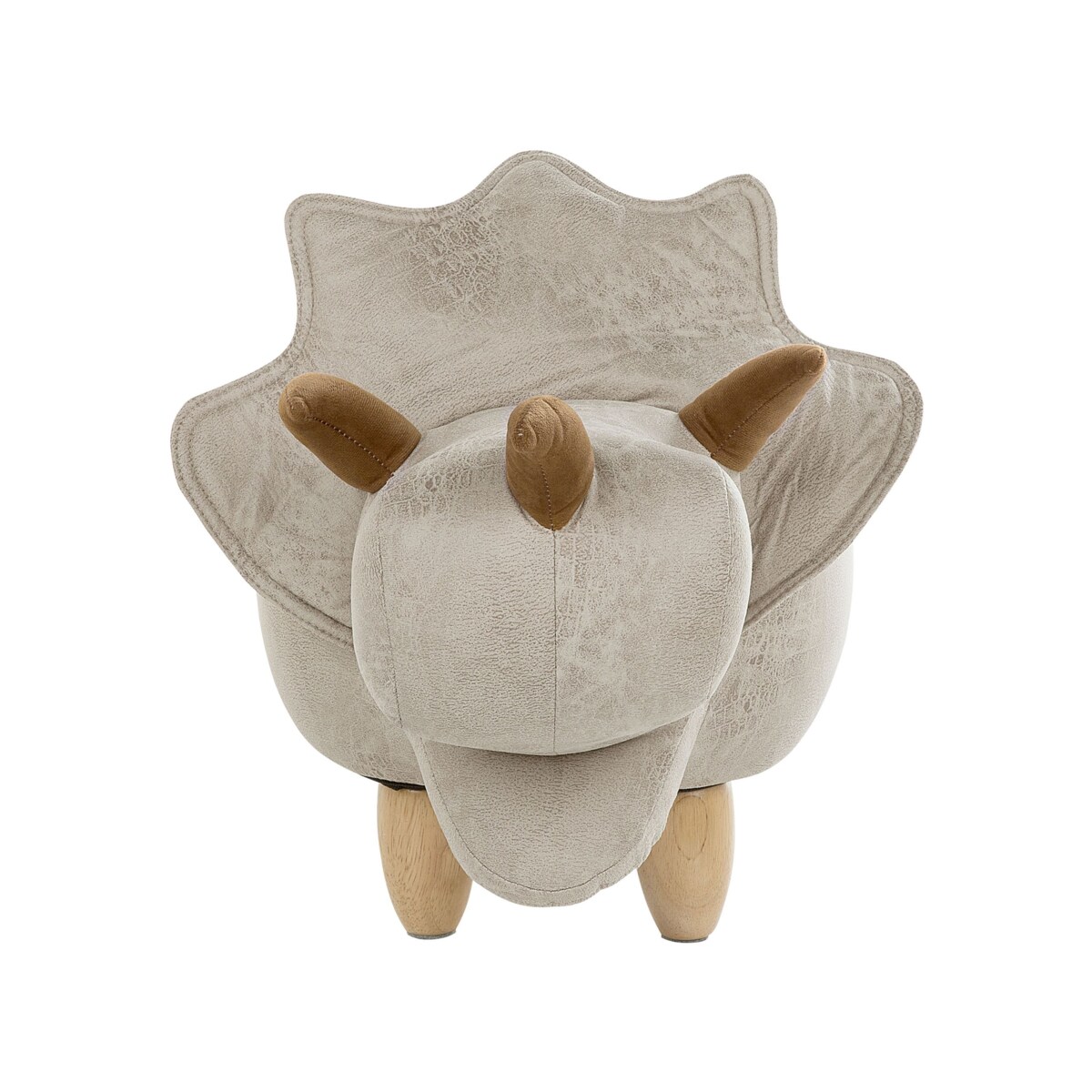 Pufa zwierzak ze schowkiem TRICERATOPS Jasnoszary