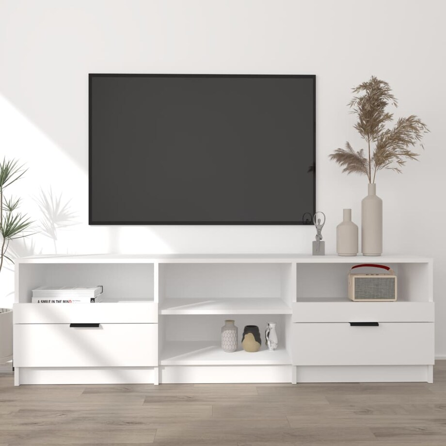 vidaXL Szafka pod TV, biała, 150x33,5x45 cm, materiał drewnopochodny