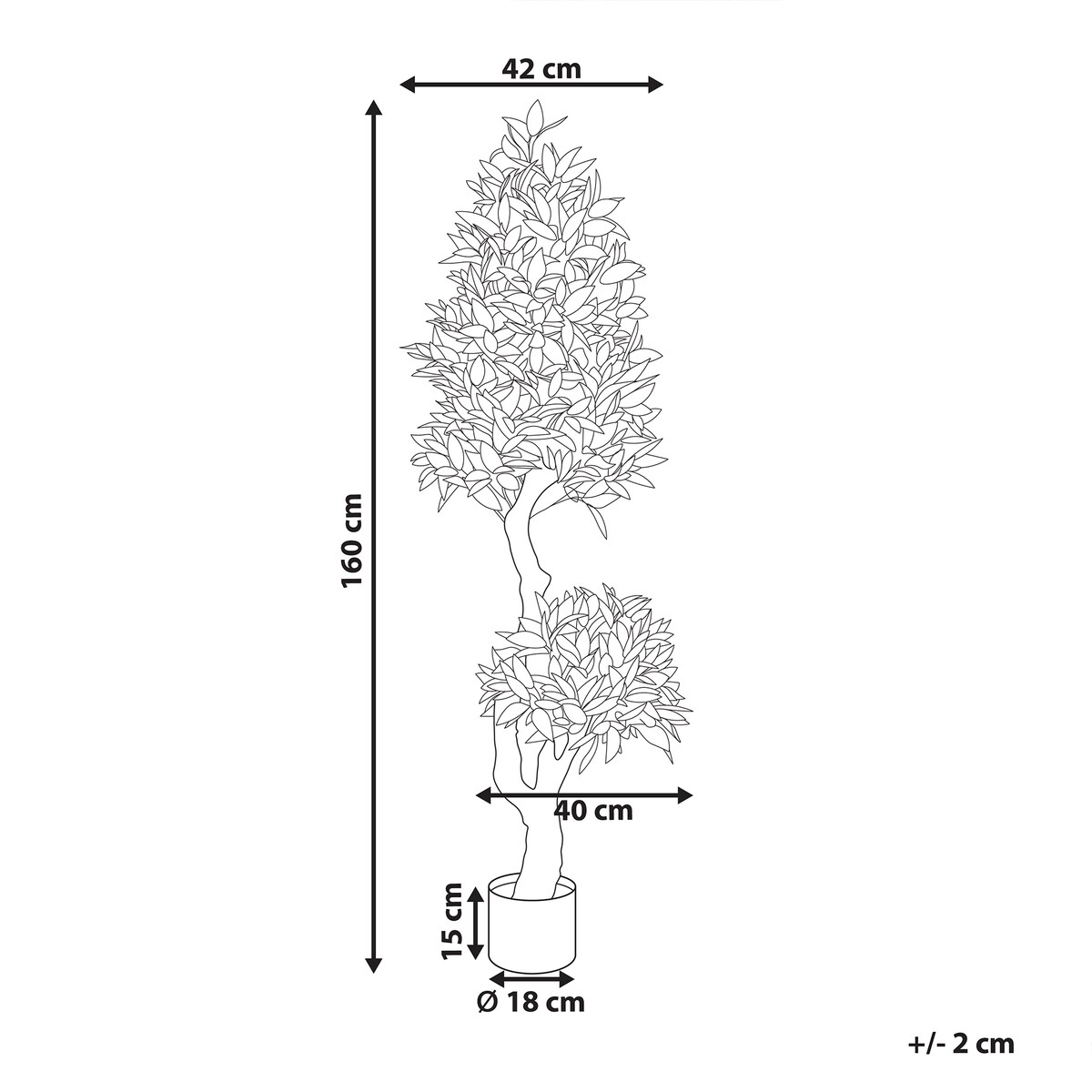 Sztuczna roślina LAURELE 160 cm Zielony