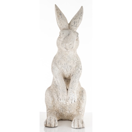 Dekoracja - duży siedzący królik 61x22x32 cm SZAREK