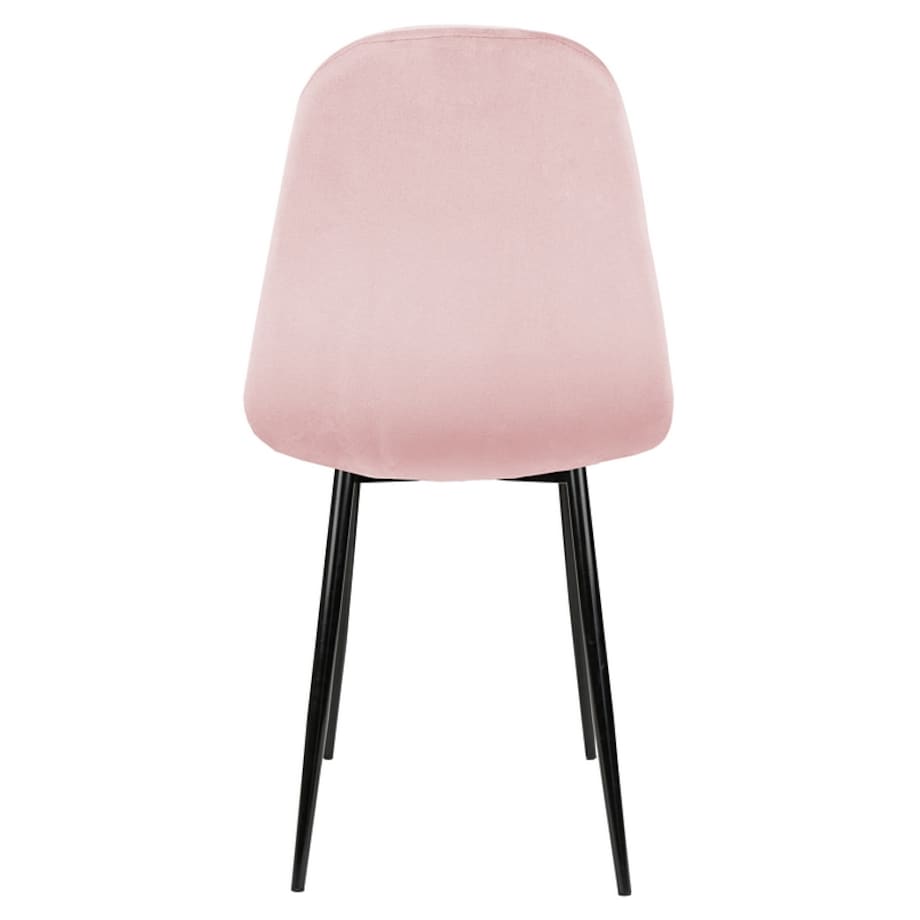 Krzesło tapicerowane welurowe różowe nowoczesne do salonu