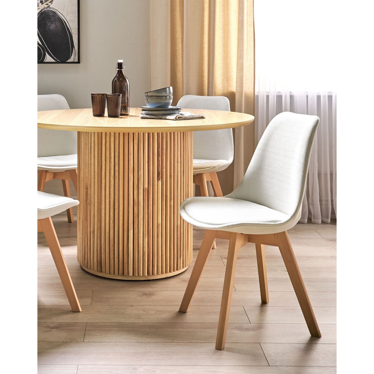 Zestaw 2 krzeseł do jadalni złamana biel DAKOTA II