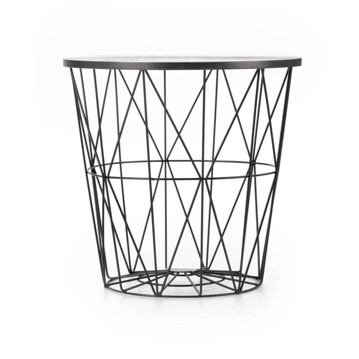 STOLIK KAWOWY Rissa czarny/czarny MARMUROWY WZÓR okrągły