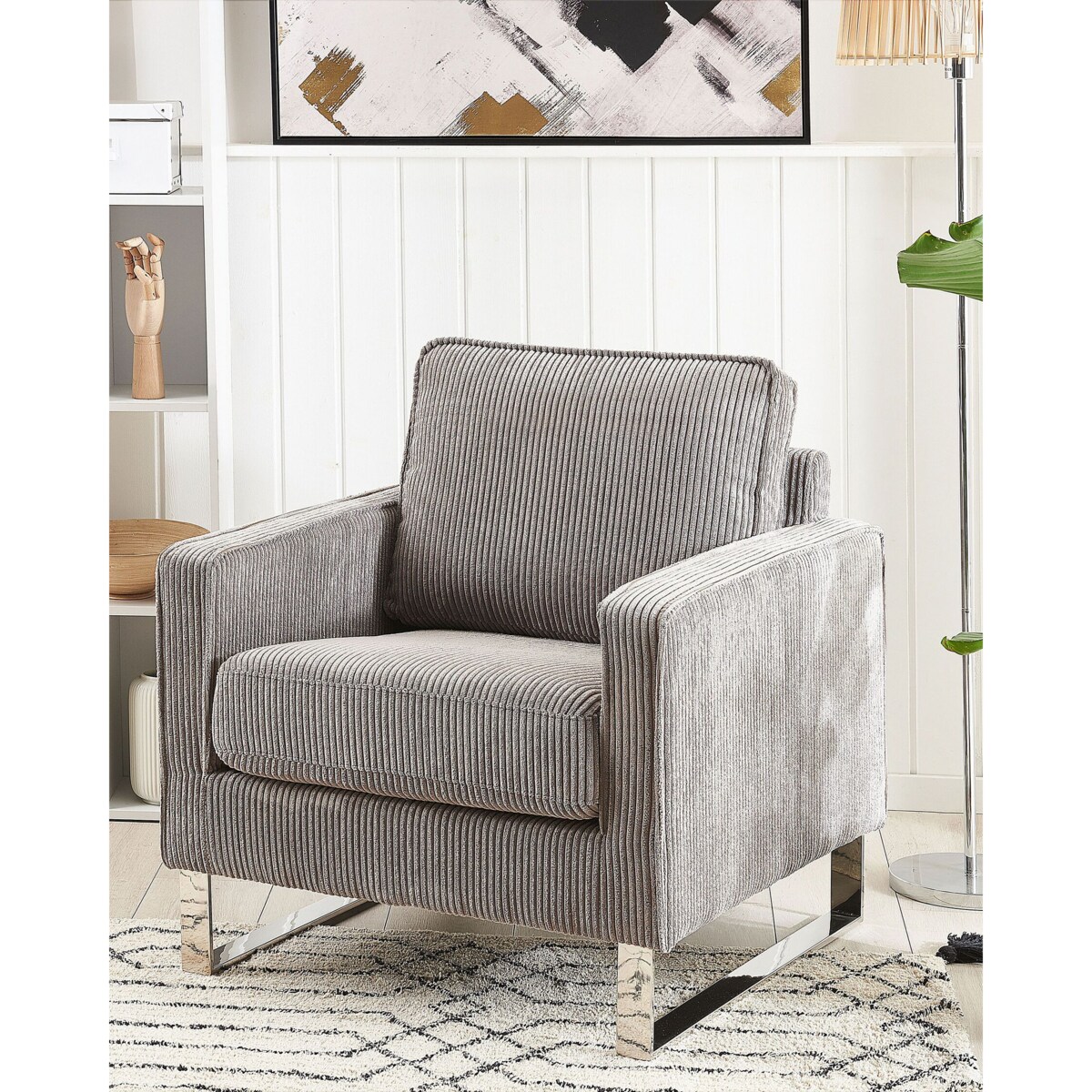 Fotel sztruksowy szary VIND