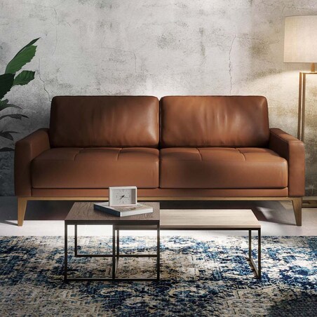 Sofa 2-osobowa Musso - brązowa vintage