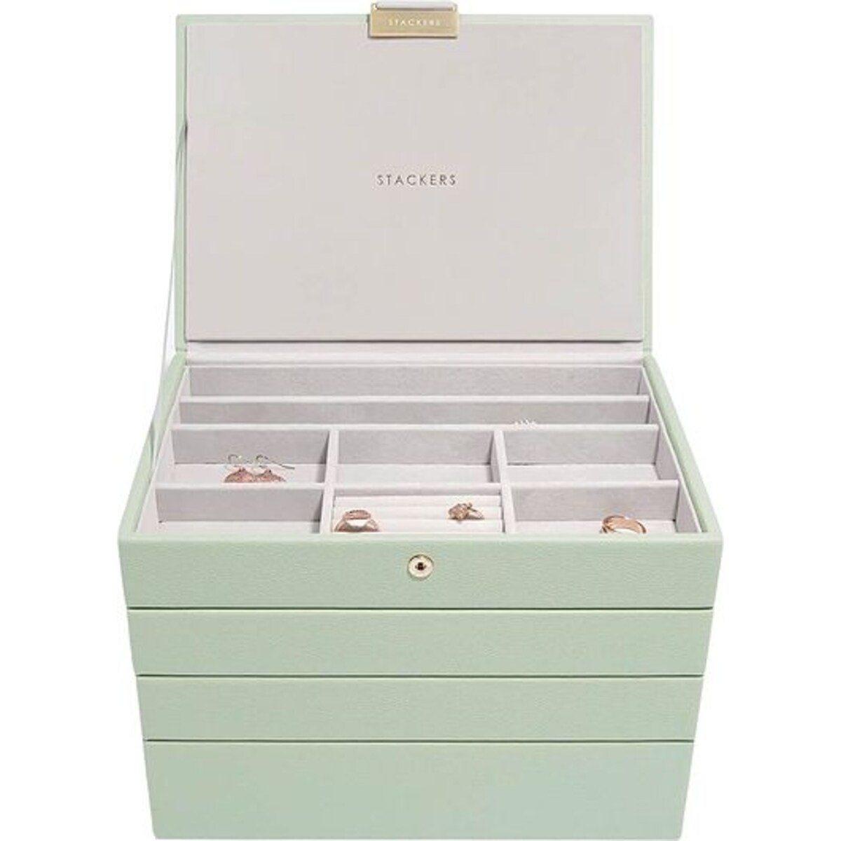 Szkatułka na biżuterię Stackers poczwórna classic zieleń szałwiowa