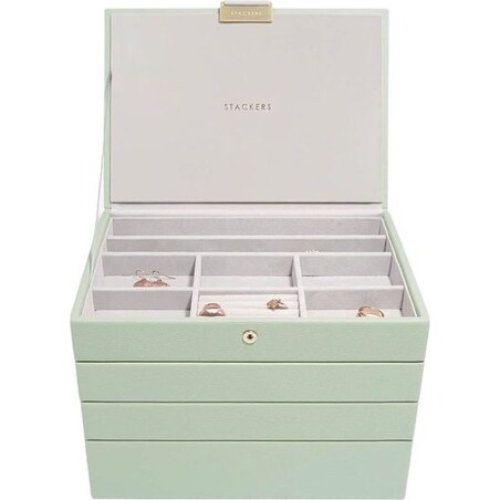 Szkatułka na biżuterię Stackers poczwórna classic zieleń szałwiowa
