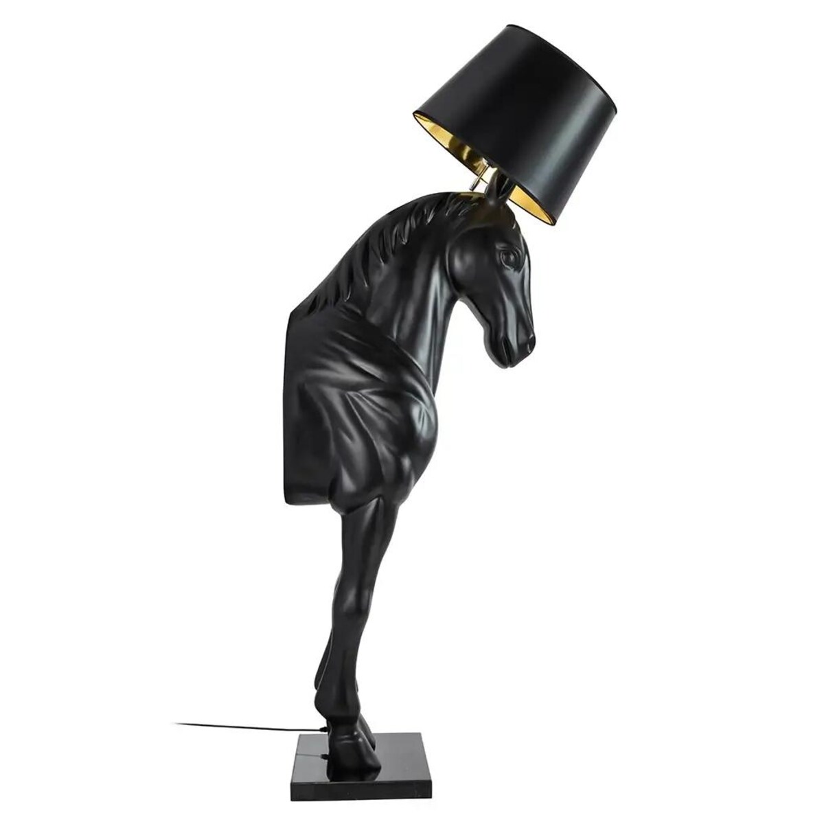 Sypialniana lampa podłogowa Horse M czarny koń nowoczesny