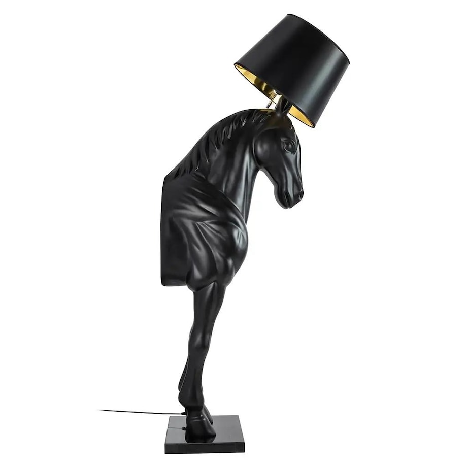 Sypialniana lampa podłogowa Horse M czarny koń nowoczesny