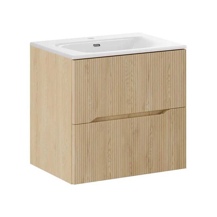 Szafka pod umywalkę NORDIC CREMONA 2S 60cm dąb cremona z umywalką wpuszczaną SKY