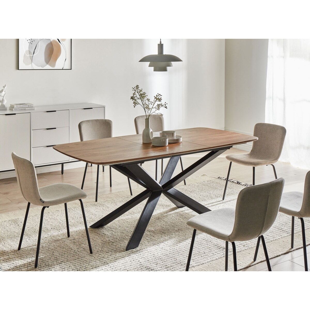 Stół do jadalni rozkładany GAIRDNER Brązowy 140/180 cm 90 cm