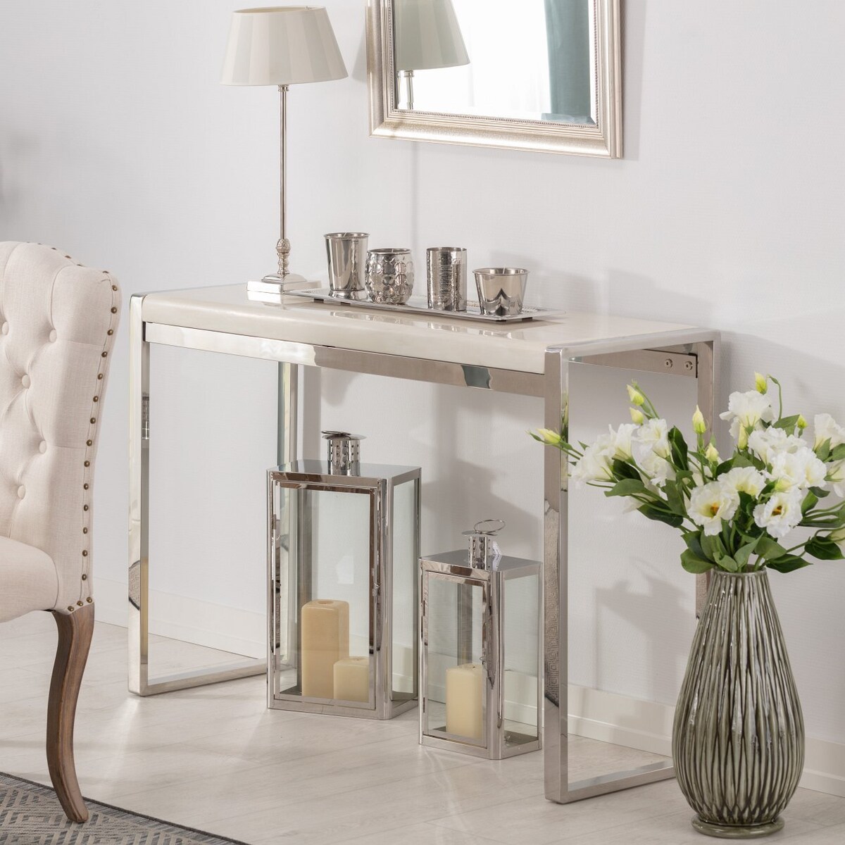 Konsola Chianti marble ivory white 120x40x80cm, 120 x 40 x 80 cm