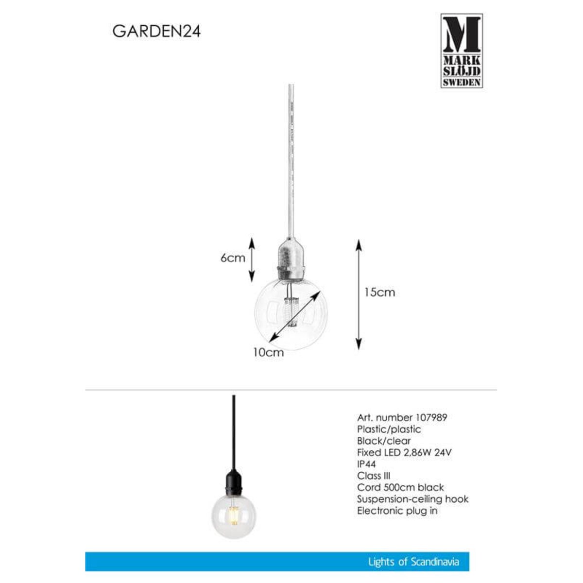 Minimalistyczna lampa ogrodowa Garden LED 2,86W czarna
