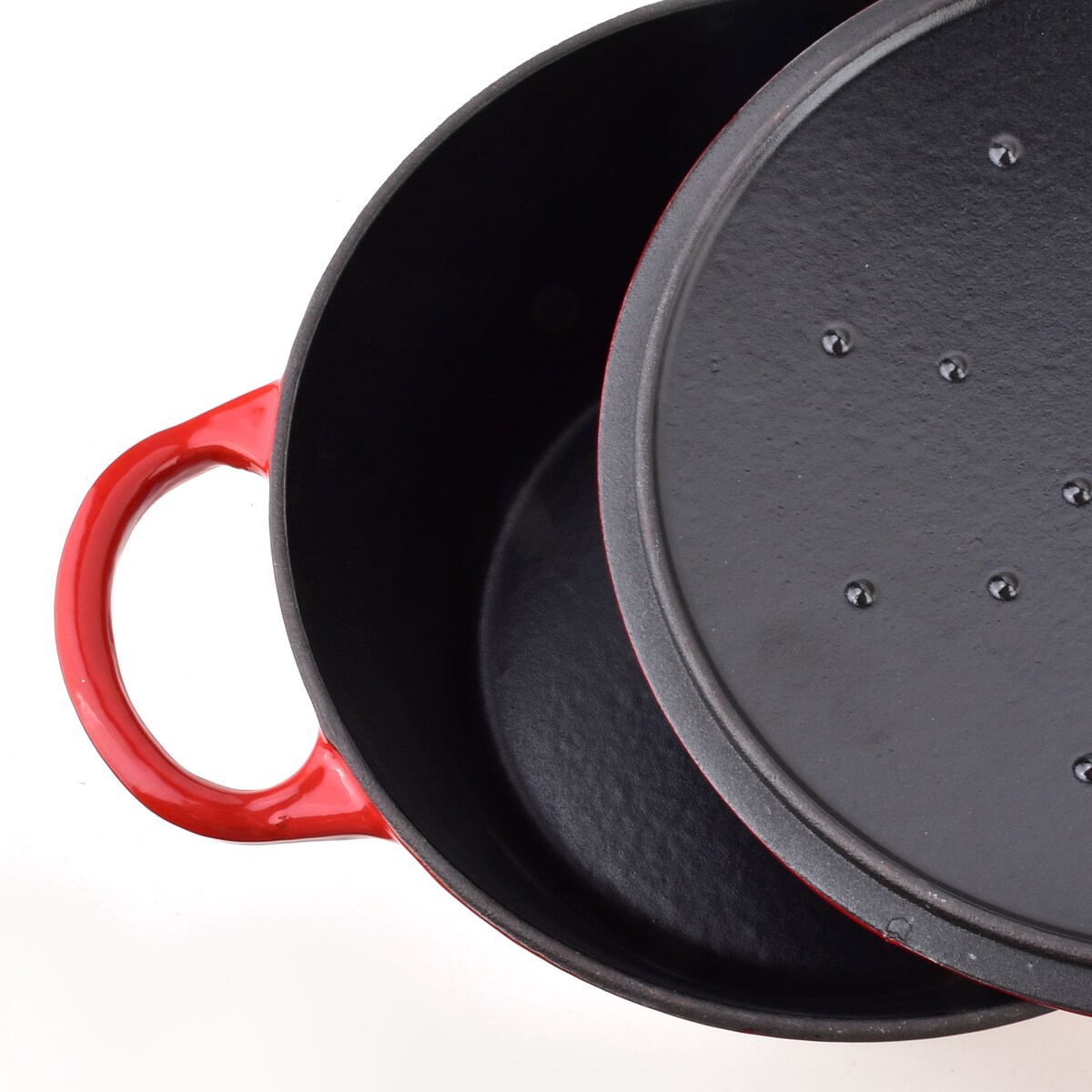 RODELUXE Brytfanna żeliwna emaliowna okrągła 24x31xh17cm z pokrywą