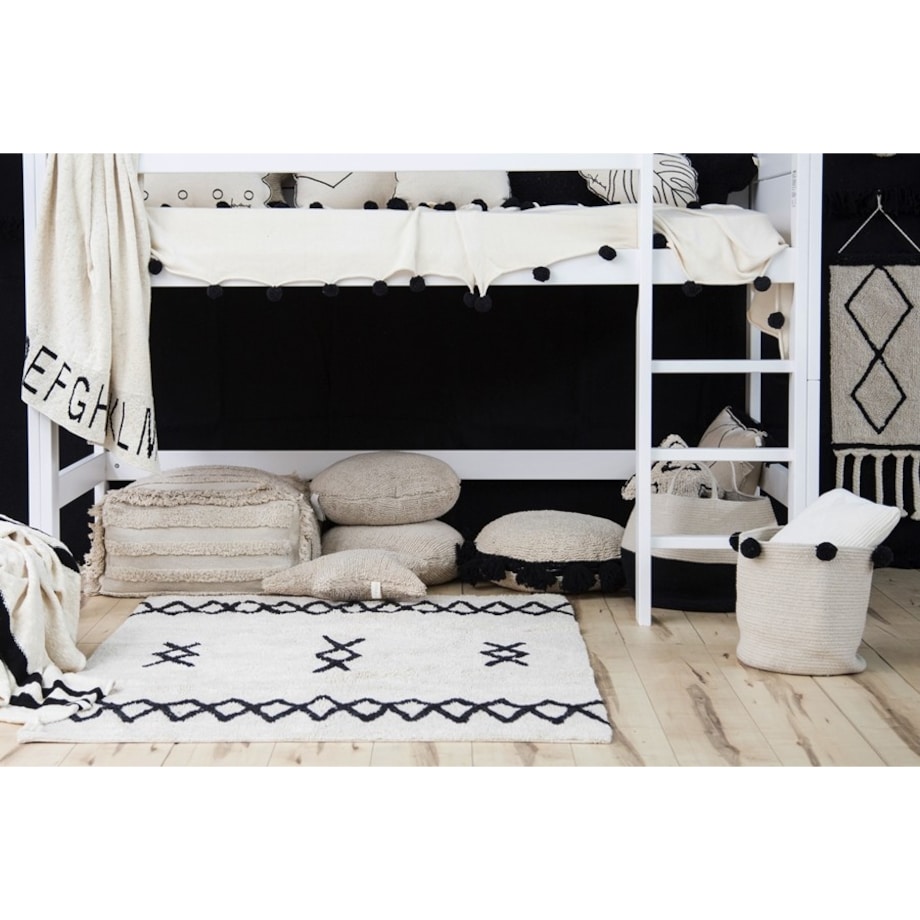 Dywan Bawełniany Atlas Natural Black 120x160 cm Lorena Canals