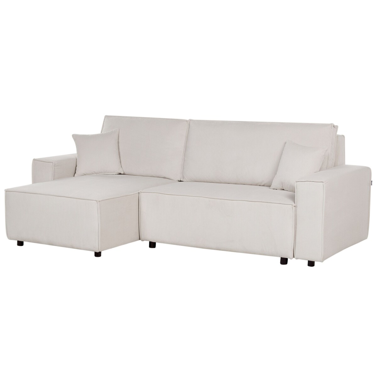 Narożnik prawostronny rozkładany sztruksowy złamana biel ABACKA