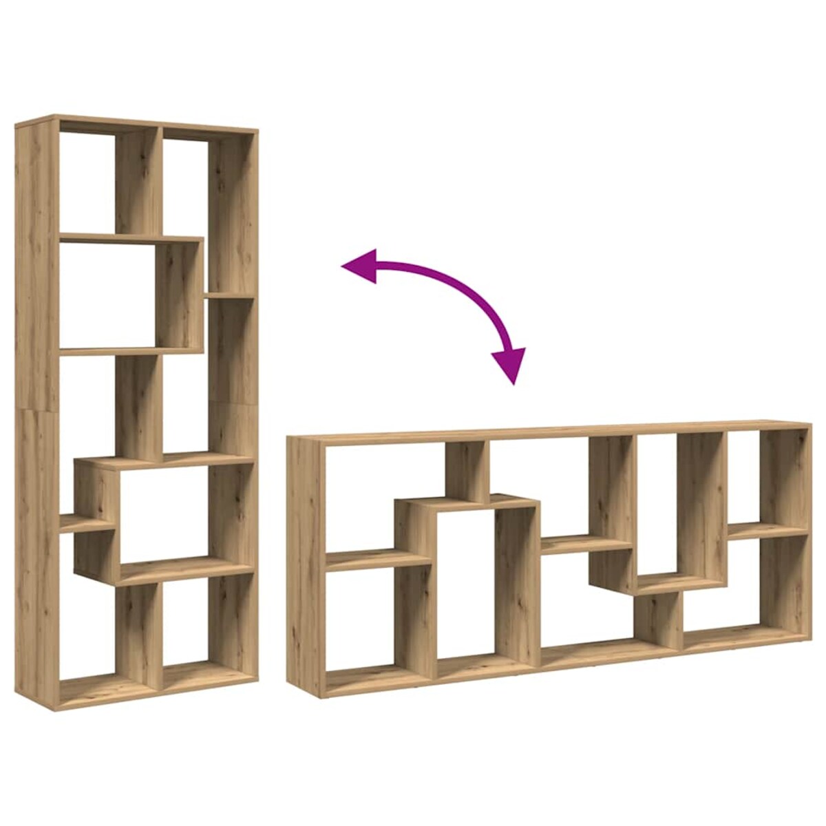 vidaXL Regał przegroda, dąb artisan, 67x25x161,5 cm