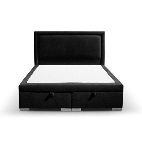 Łóżko tapicerowane SALMA 200x200 z pojemnikiem, Czarny, tkanina Megan 368