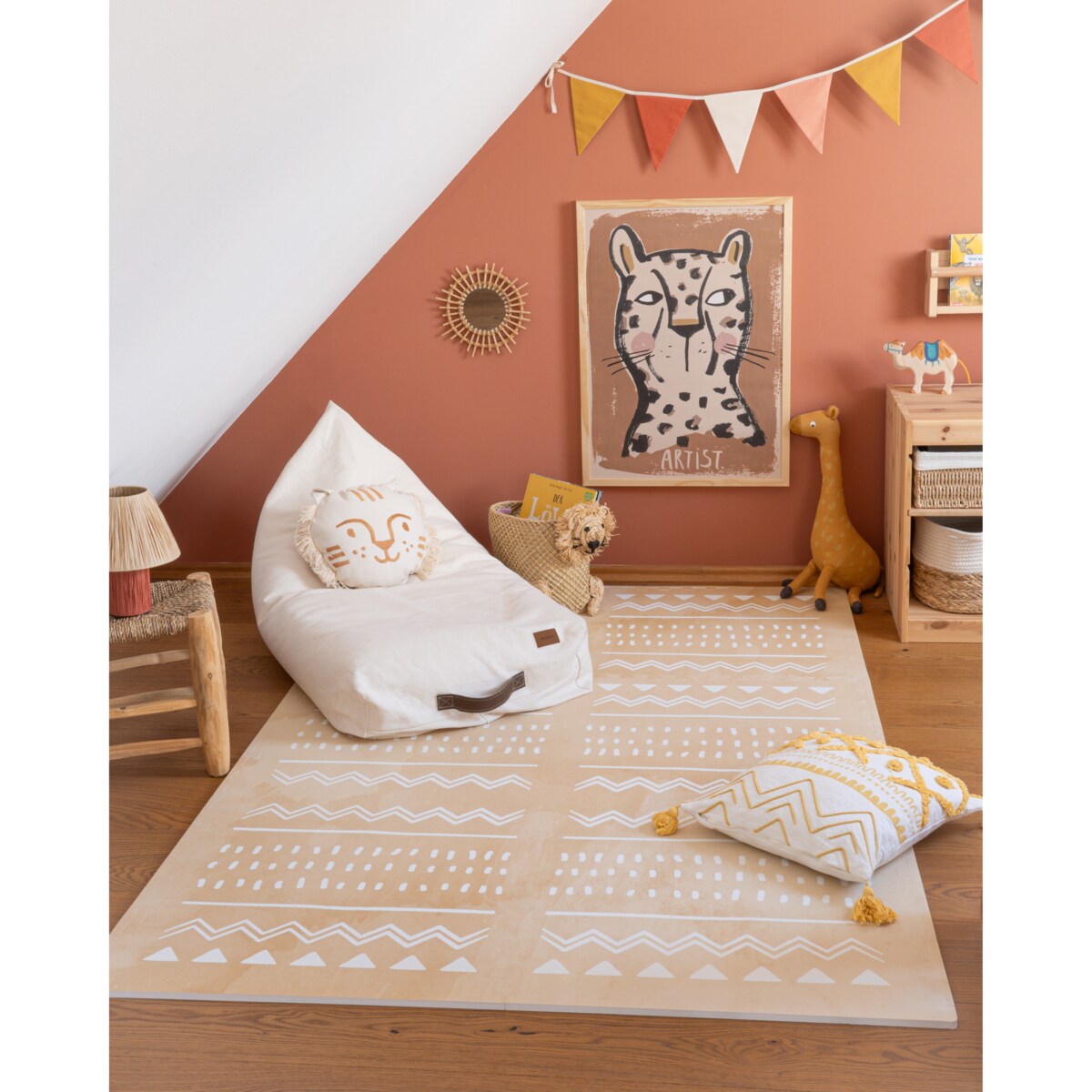 Mata Piankowa Puzzle OLYA KIDS wzór BOHO SAND 120x180 cm