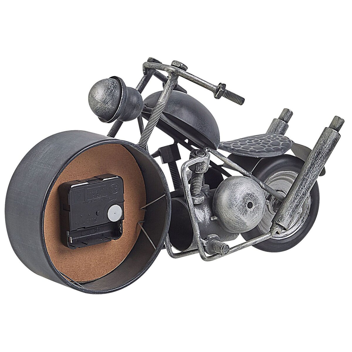 Zegar stojący w kształcie motoru czarno-srebrny BERNO