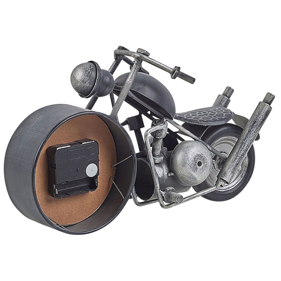 Zegar stojący w kształcie motoru czarno-srebrny BERNO