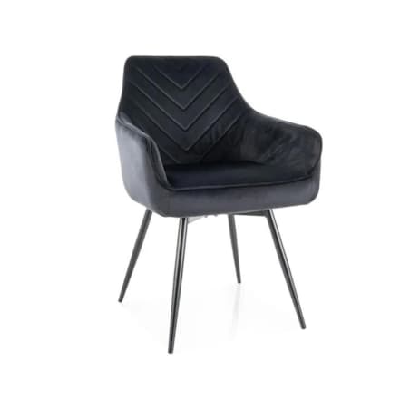 Krzesło tapicerowane SERVIO VELVET czarne obracane