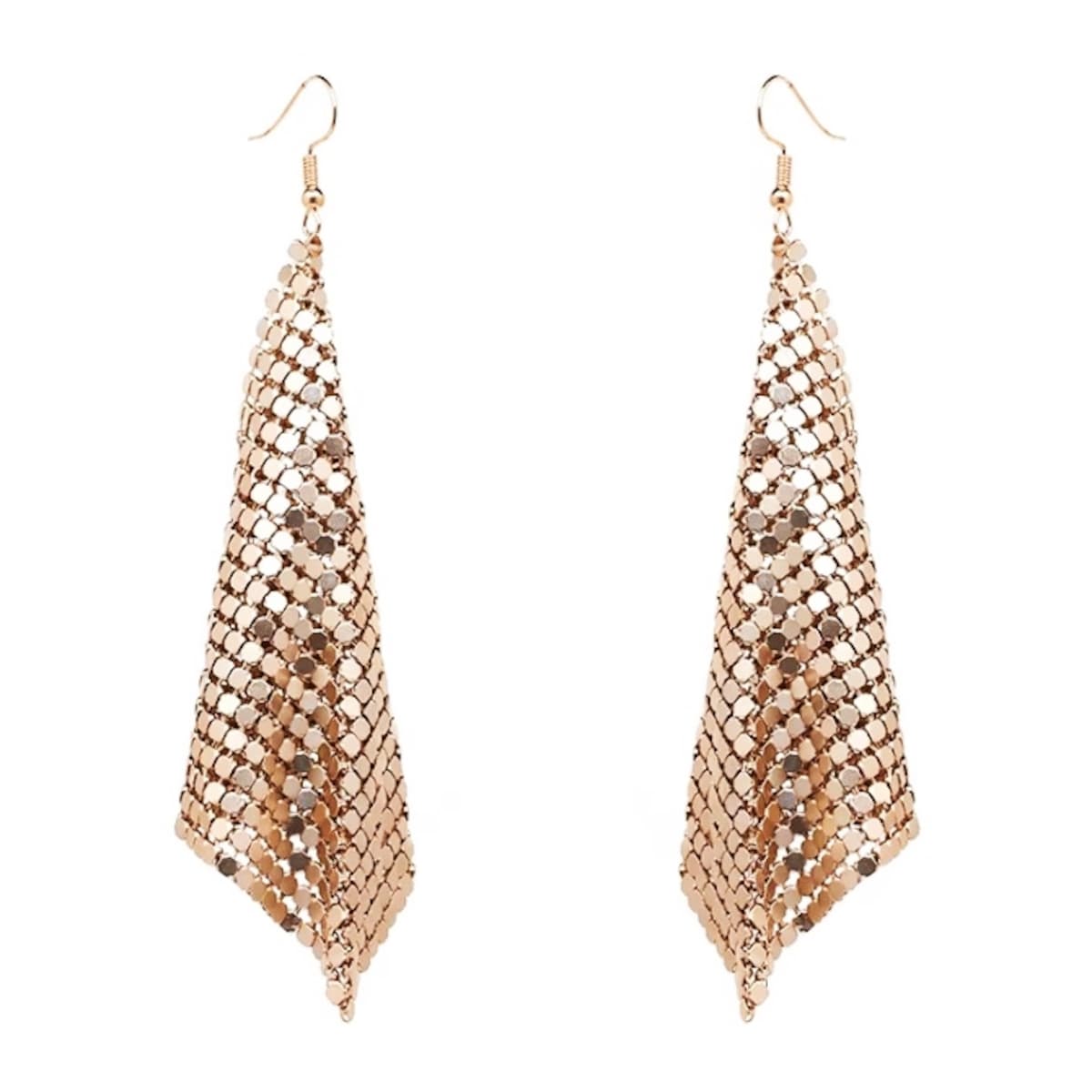 Złote kolczyki 10cm długie lekkie ozdobne efektowne wieczorowe błyszczące