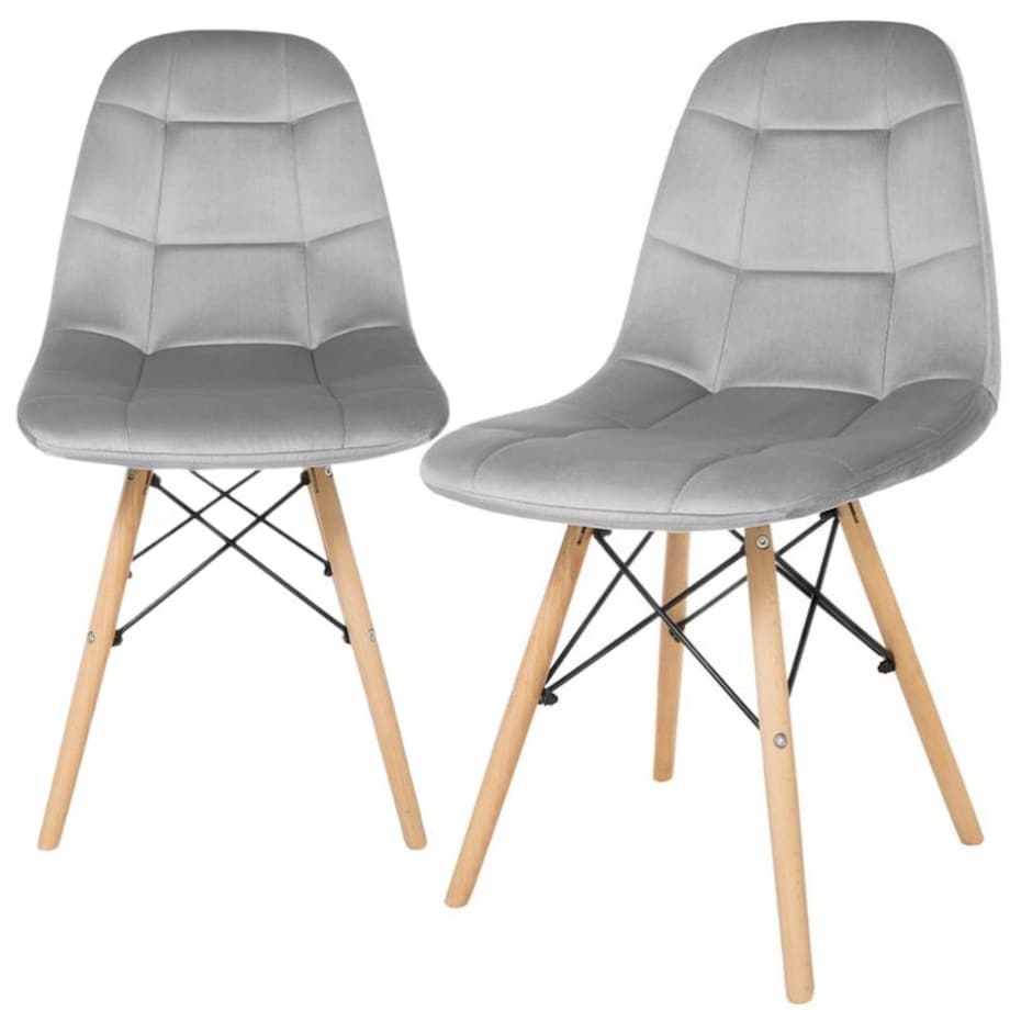 Krzesło Tapicerowane Welurowe Do Jadalni Salonu Pikowane Skandynawskie