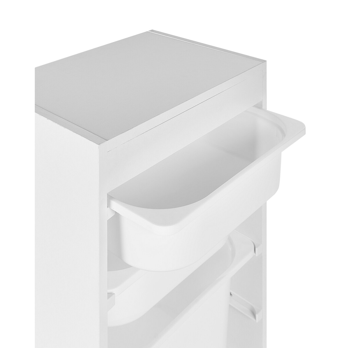 Regał z 4 pojemnikami biały TOBIN