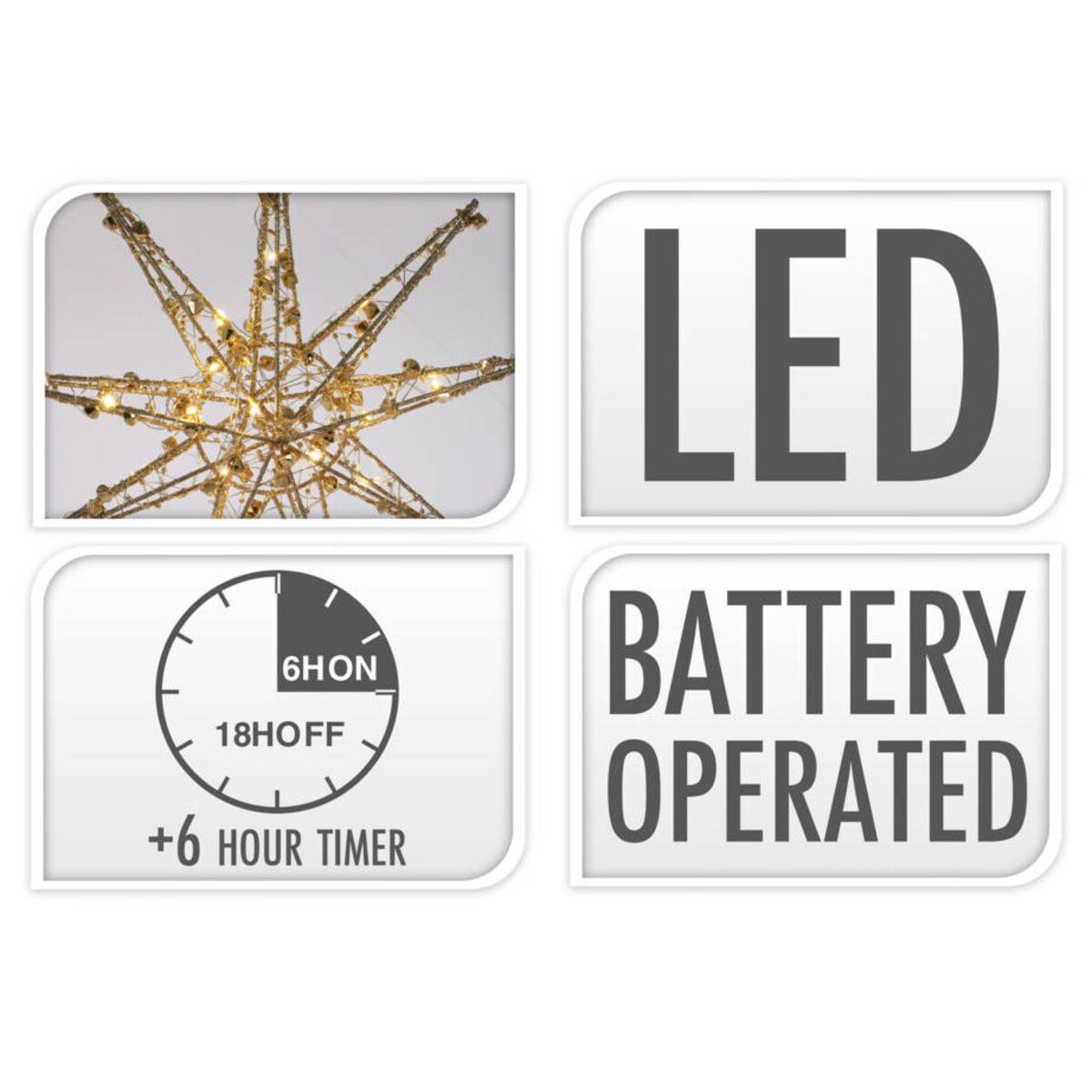 Ozdoba świąteczna Gwiazda LED, 30 cm