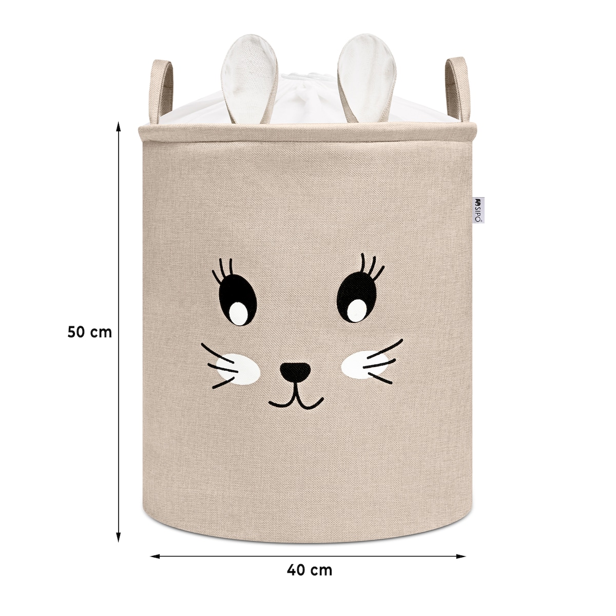 kosz na zabawki sipo, wersja premium, zamykany na ściągacz, królik, xxl