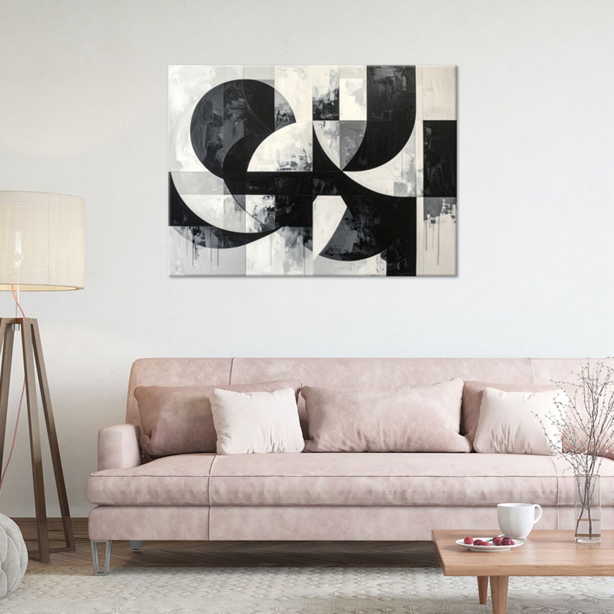 Obraz do salonu biura loftu, Geometryczne formy abstrakcja czarno biały