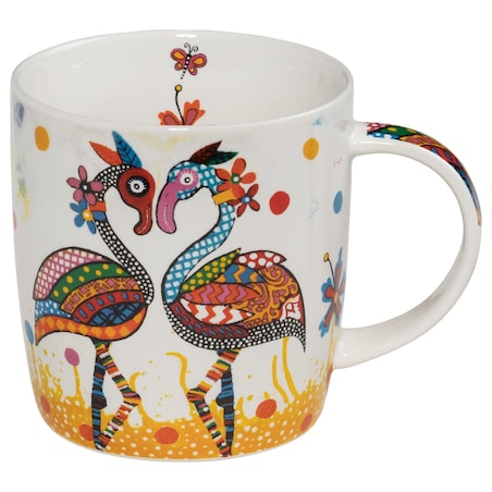 Kubek Smile Style Flamboyant, biały z nadrukiem, 400 ml