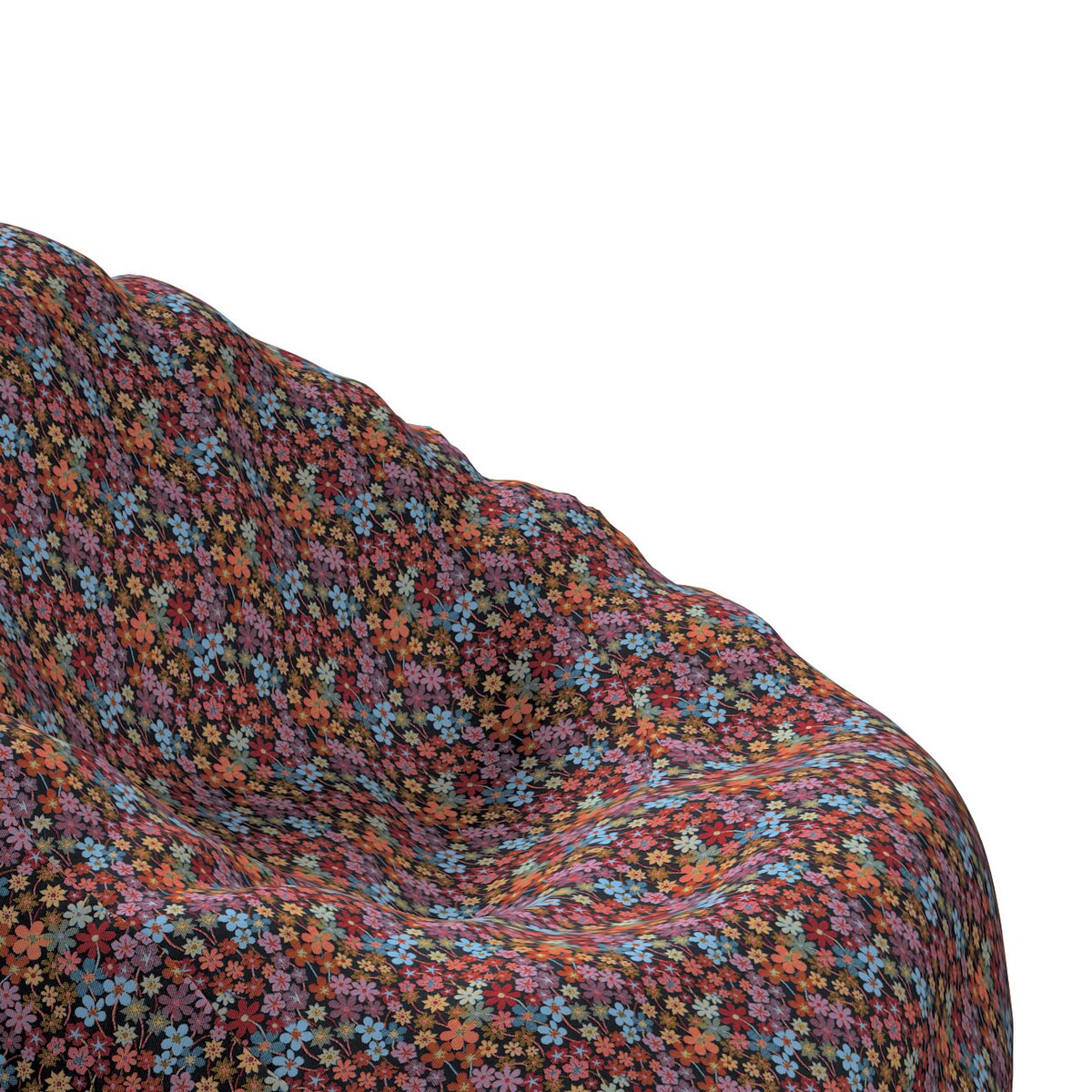 Worek do siedzenia, kolorowe kwiaty na czarnym tle, Ø60 x 105 cm, Intenso Premium