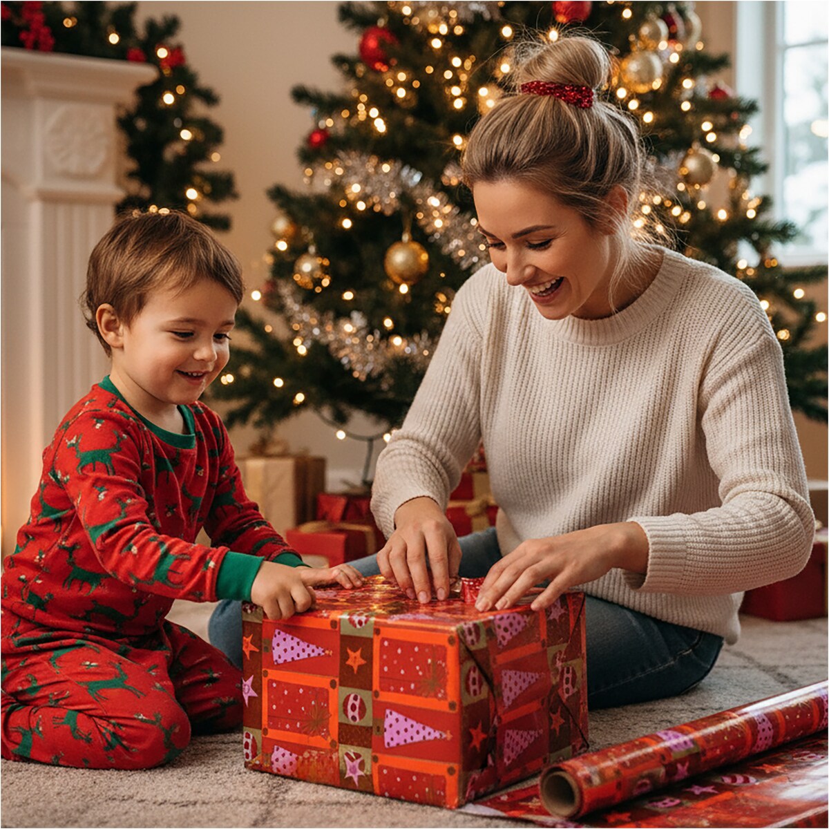 Papier Prezentowy Do Pakowania Prezentów 20 m MEGAROLKA Świąteczny Do Paczek Boże Narodzenie Ozdobny