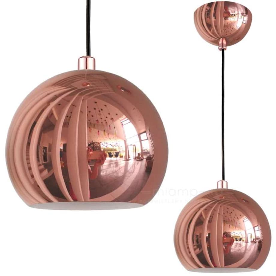 LAMPA wisząca RAME LP-2014/1P S Light Prestige metalowa OPRAWA zwis kula ball miedź