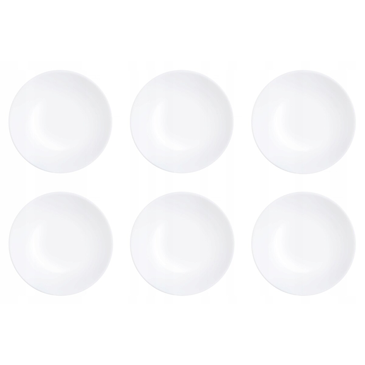 6x TALERZE GŁĘBOKIE BIAŁE DIWALI 20 cm LUMINARC gładkie obiadowe jedzenie
