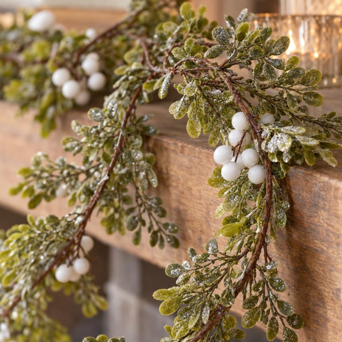 Girlanda dekoracyjna BERRIES z jagodami, 180 cm, kolor zielony, tworzywo sztuczne