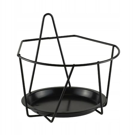 Kwietnik na ścianę metalowy GEOMETRYCZNY LOFTOWY czarny na doniczkę 22x20cm