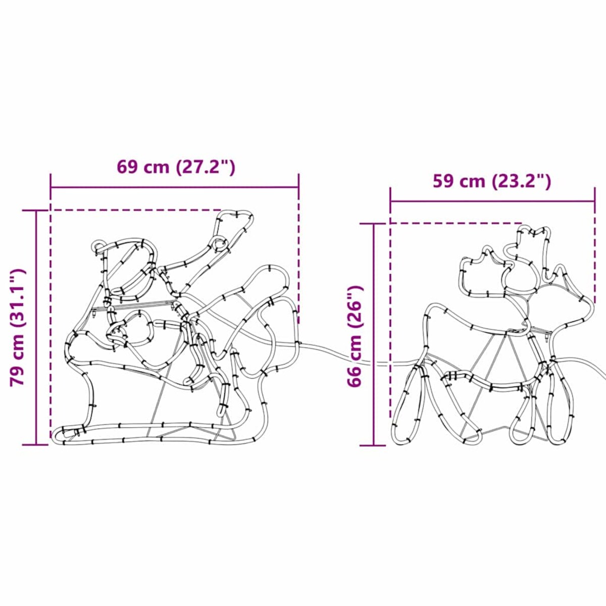 vidaXL Dekoracja świąteczna Wielokolorowe 69 x 79 cm PVC