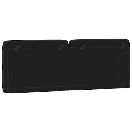 vidaXL Poduszka na wezgłowie, czarna, 140 cm, aksamitna