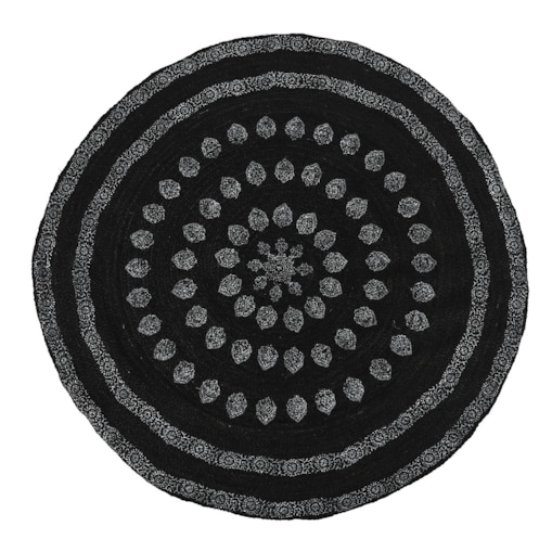 Dywan okrągły Juta Flow Black Eye 150x150 cm